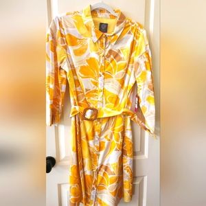 Vince Camuto Yellow Floral Dress